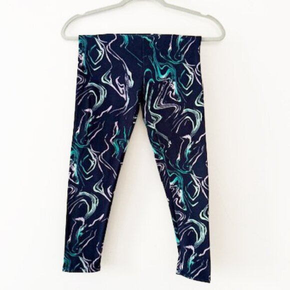 SO Navy leggings with swirl pattern — Women's SZ Medium (8) - Picture 2 of 5